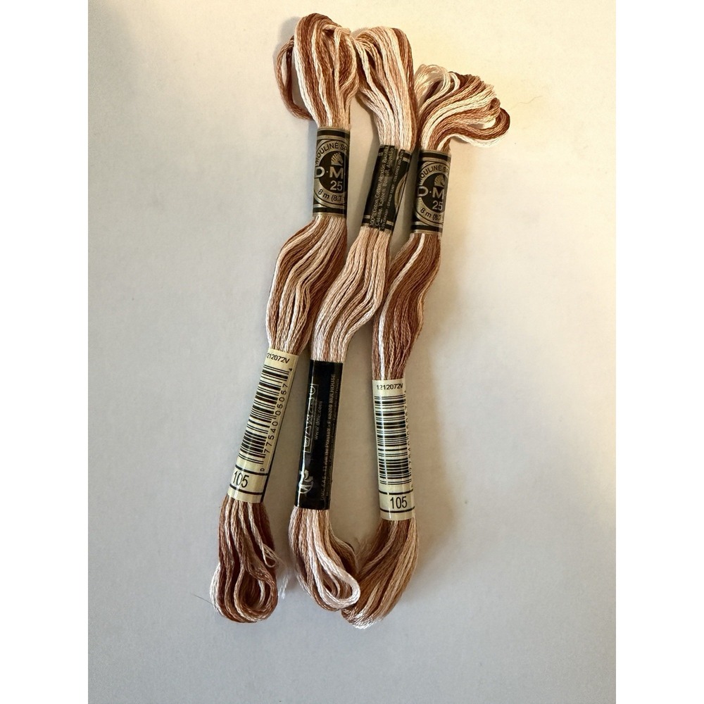 DMC Discontinued Variegated 6 strand Mouline Embroidery Floss - Lot of 3 - #105